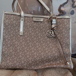 VINTAGE DKNY tan and gold purse Pre-Owned